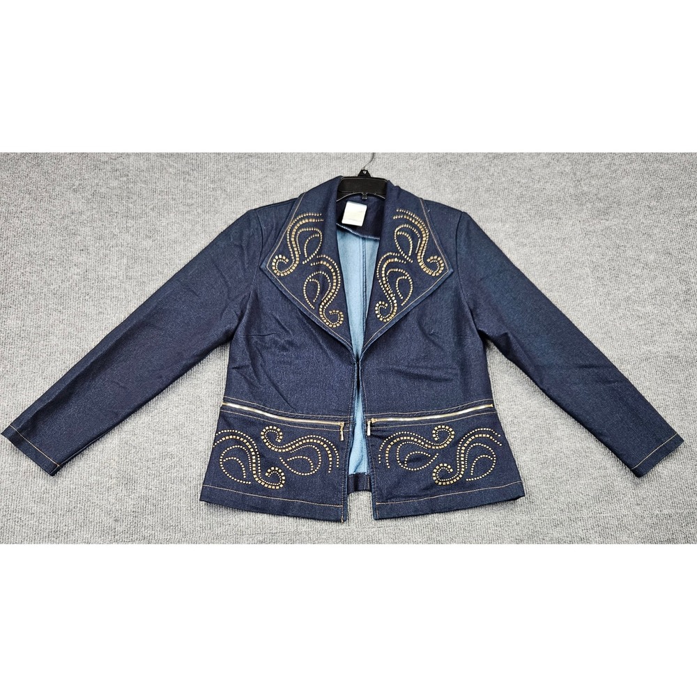 Regalia Studded Denim Jacket and Maxi Skirt Set Indigo Blue Size 12 Western